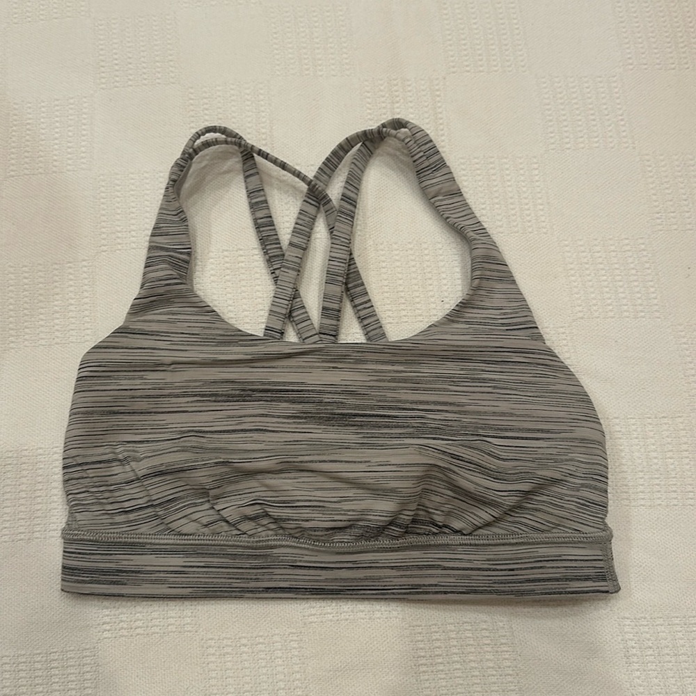 lululemon Size 4 Energy Bra in Wee Are From Space Ice Grey Alpine White
